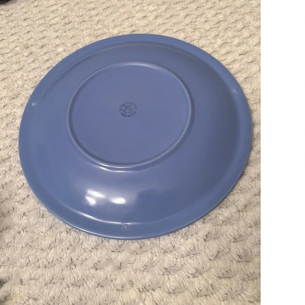 Vernon Kilns‎ Ultra California Blue Pottery Plate Mid Century Modern USA Made